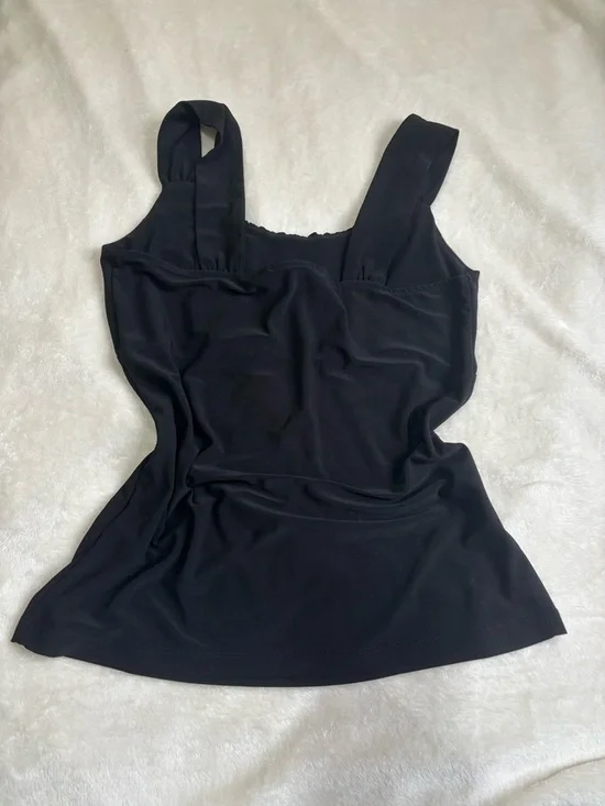 White House Black Market Black Ruched Scoop Tank - Picture 3 of 3